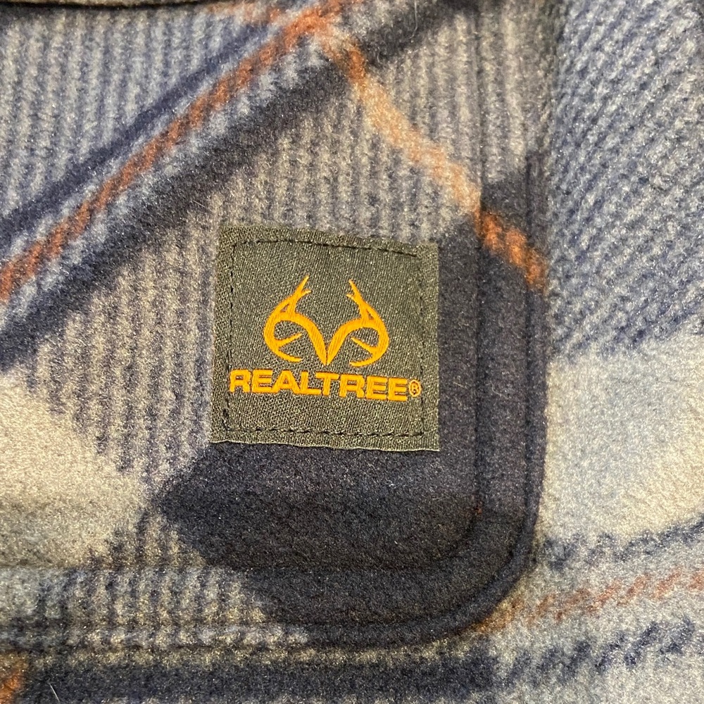 Realtree Blue and Gray Plaid Casual Button Down Shirt - Picture 3 of 13